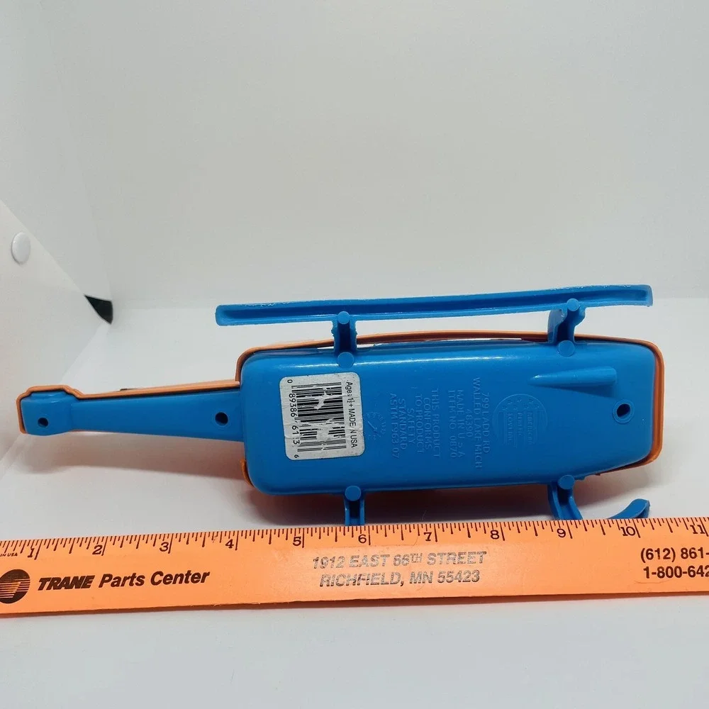American Plastic Toys #0870 Helicopter Vehicle Toy Orange Yellow BLUE GREATSHAPE